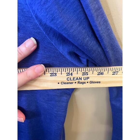 Laurèl By Escada Blue Linen Open Front Knee Length Lightweight Duster Pockets 16 - Picture 7 of 8